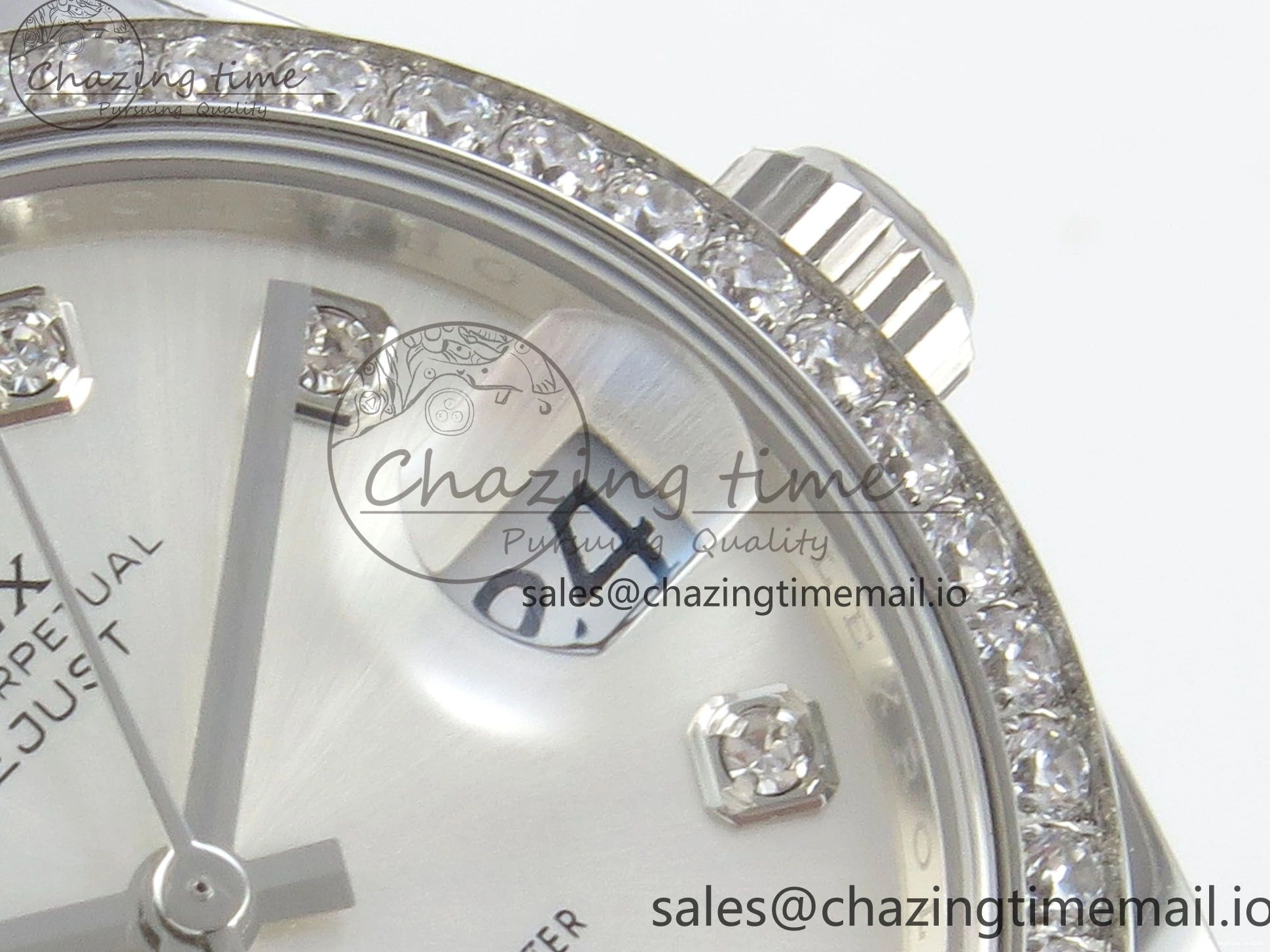0404 Lightweight DateJust 31 278384RBR THBF 1:1 Best Edition 904L Steel Silver Diamonds Dial Diamonds Bezel on SS Oyster Bracelet HZ Cal. 22